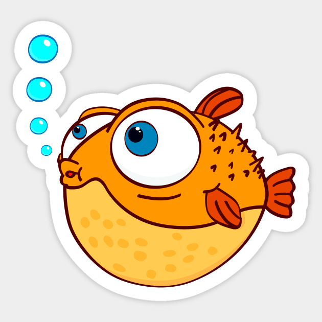 Love Blowfish Sticker by APDesign